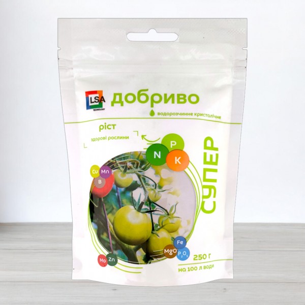 Добриво кристалічне Супер Добриво, 250г, ріст